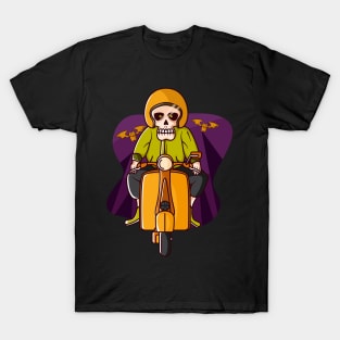 Skull on motorbike with scooter T-Shirt